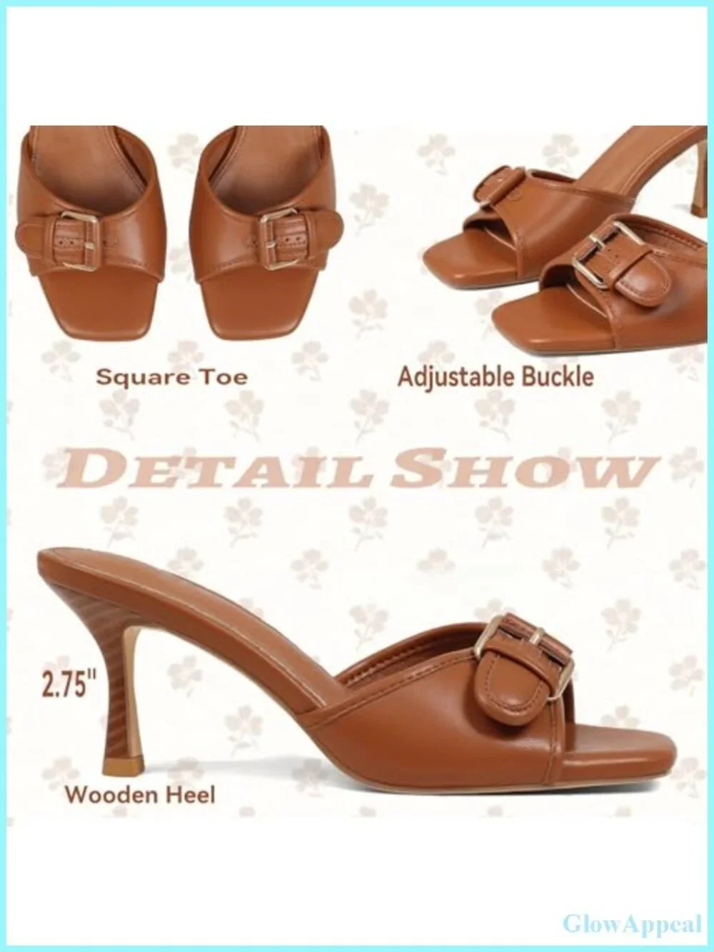 Kitten Heel Slip On Mule Sandals Peep Toe Women Summer